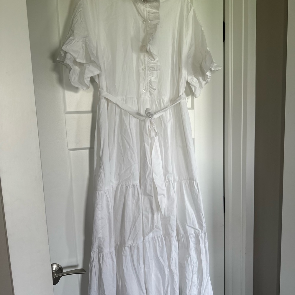 White Ruffled Maxi Dress